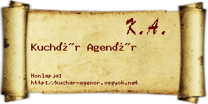 Kuchár Agenór névjegykártya
